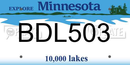 BDL503 Minnesota License Plate