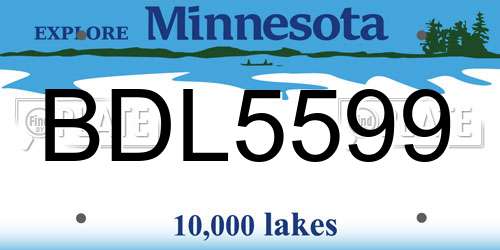 BDL5599 Minnesota License Plate