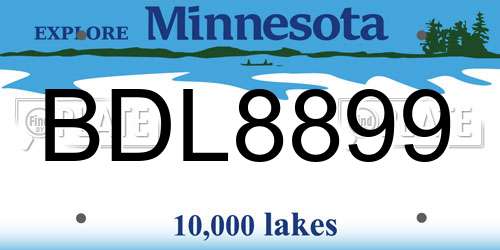 BDL8899 Minnesota License Plate