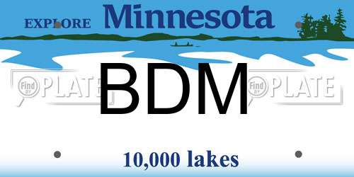 BDM Minnesota License Plate