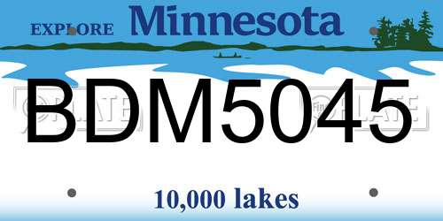 BDM5045 Minnesota License Plate