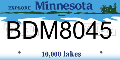 BDM8045 Minnesota License Plate