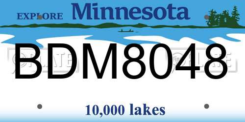 BDM8048 Minnesota License Plate