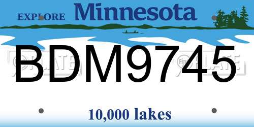 BDM9745 Minnesota License Plate