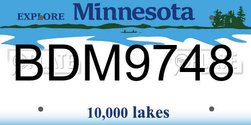 BDM9748 Minnesota License Plate