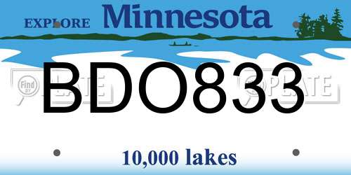 BDO833 Minnesota License Plate