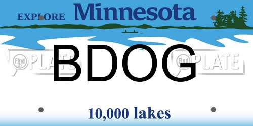 BDOG Minnesota License Plate