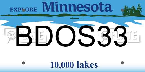 BDOS33 Minnesota License Plate