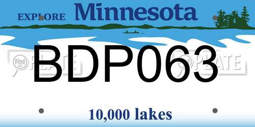 BDP063 Minnesota License Plate