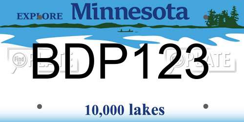 BDP123 Minnesota License Plate