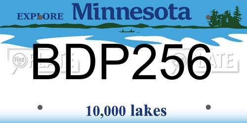BDP256 Minnesota License Plate