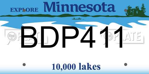 BDP411 Minnesota License Plate