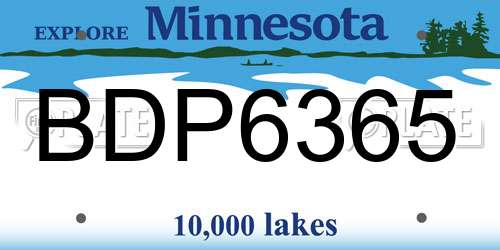 BDP6365 Minnesota License Plate