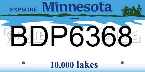 BDP6368 Minnesota License Plate