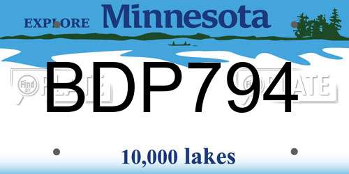 BDP794 Minnesota License Plate