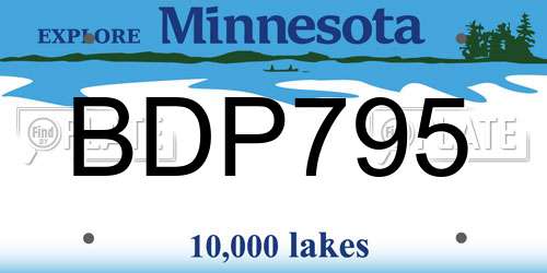 BDP795 Minnesota License Plate