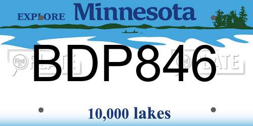 BDP846 Minnesota License Plate