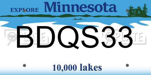 BDQS33 Minnesota License Plate