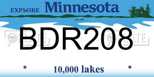 BDR208 Minnesota License Plate