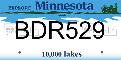 BDR529 Minnesota License Plate