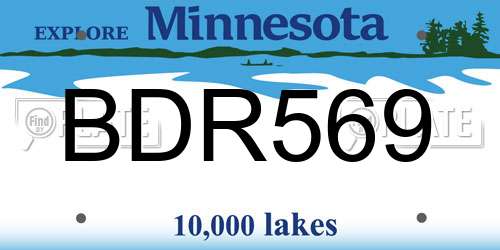 BDR569 Minnesota License Plate