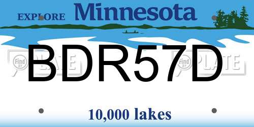 BDR57D Minnesota License Plate