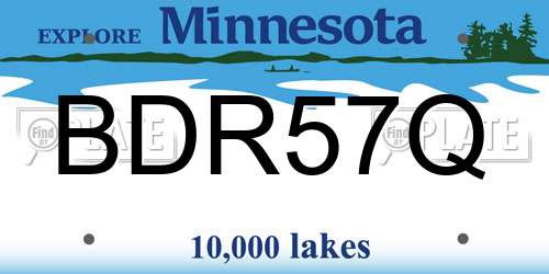 BDR57Q Minnesota License Plate