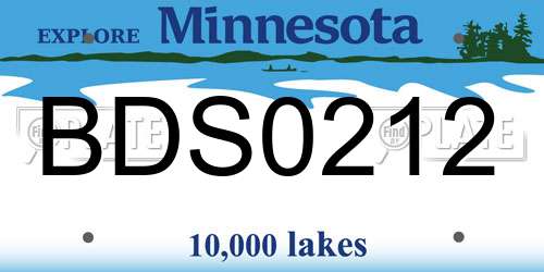 BDS0212 Minnesota License Plate