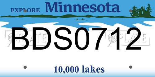 BDS0712 Minnesota License Plate