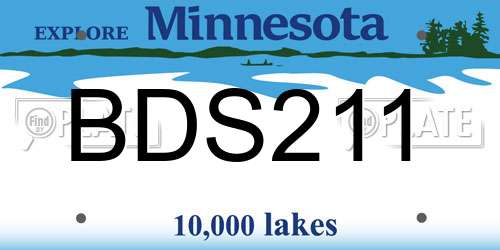 BDS211 Minnesota License Plate