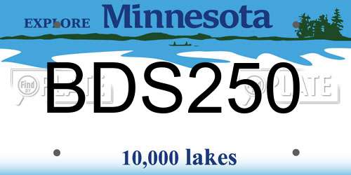 BDS250 Minnesota License Plate
