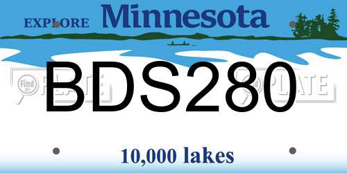 BDS280 Minnesota License Plate