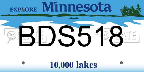 BDS518 Minnesota License Plate
