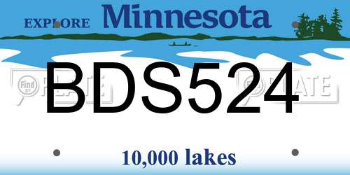 BDS524 Minnesota License Plate