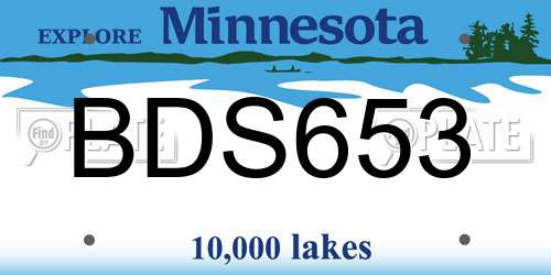 BDS653 Minnesota License Plate