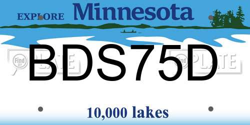 BDS75D Minnesota License Plate