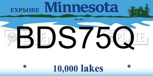 BDS75Q Minnesota License Plate