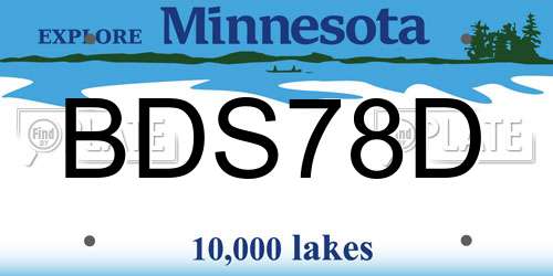 BDS78D Minnesota License Plate