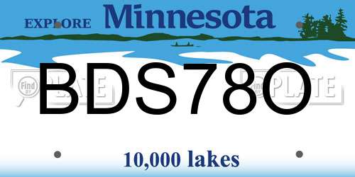 BDS78O Minnesota License Plate