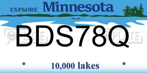 BDS78Q Minnesota License Plate