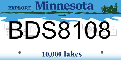 BDS8108 Minnesota License Plate