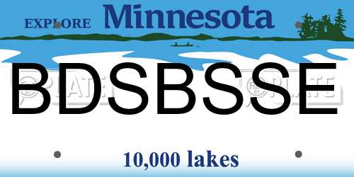 BDSBSSE Minnesota License Plate
