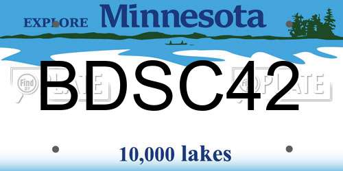 BDSC42 Minnesota License Plate