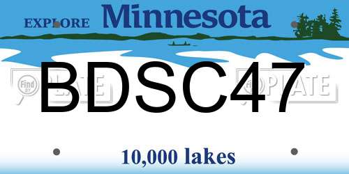 BDSC47 Minnesota License Plate