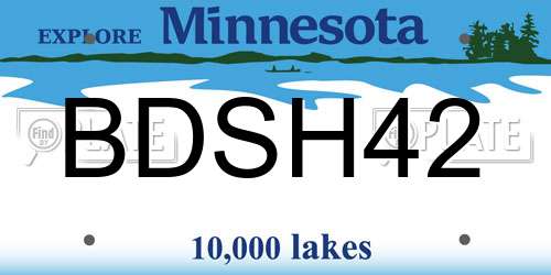 BDSH42 Minnesota License Plate