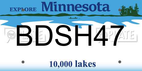 BDSH47 Minnesota License Plate
