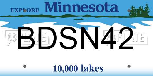 BDSN42 Minnesota License Plate