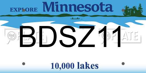 BDSZ11 Minnesota License Plate