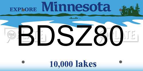 BDSZ80 Minnesota License Plate