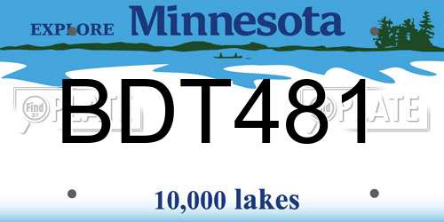 BDT481 Minnesota License Plate